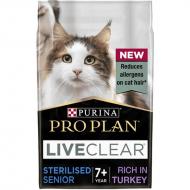 Purina Pro Plan Liveclear Sterilised Senior Cat 7+ Tørrfôr med kalkunsmak 