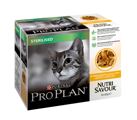 Purina Pro Plan Cat Wet NutriSavour Sterilised with Chicken in Gravy Våtfôr til katt