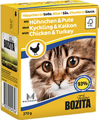 Bozita Cat Kylling & Kalkun i Saus Våtfôr til katt