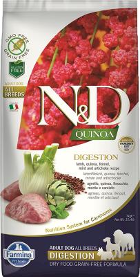 Farmina N&D Quinoa Digestion Lamb Adult Tørrfôr til hund