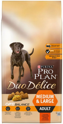 Purina Pro Plan Duo Delice Tørrfôr til hund med Biff og Ris