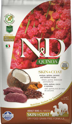Farmina N&D Quinoa Skin & Coat Venison Tørrfôr til hund