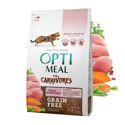 OPTIMEAL Cat All Age Grain Free Turkey & Veggies Tørrfôr til katt