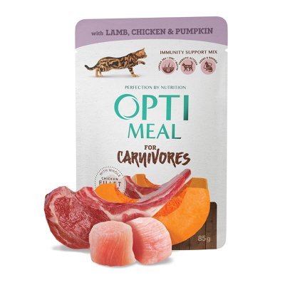 OPTIMEAL Cat All Age Lamb and Chicken Fillet in Pumpkin Jelly