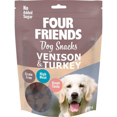 Four Friends Dog Snack Godbiter Hjort og Kalkun