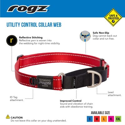 Rogz Control Halsbånd til hund Rød