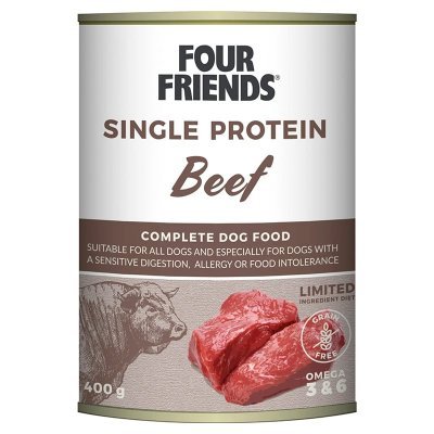 Four Friends Single Protein Beef Våtfôr til Hund