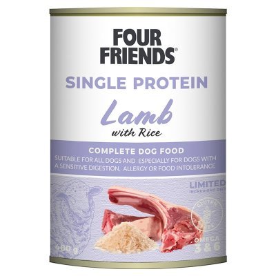 Lupus Four Friends Single Protein Lamb with Rice Våtfôr til Hund
