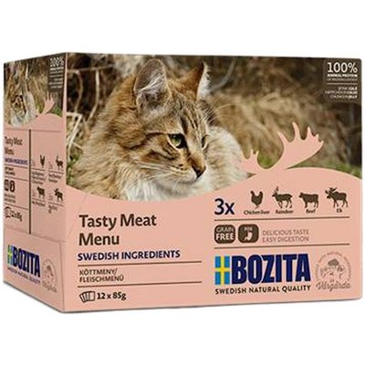 Bozita Cat Tasty Meat Menu i gelé Våtfôr til katt