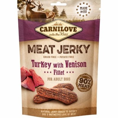 Carnilove Dog Meat Jerky Turkey & Venison Bar Godbiter til hund