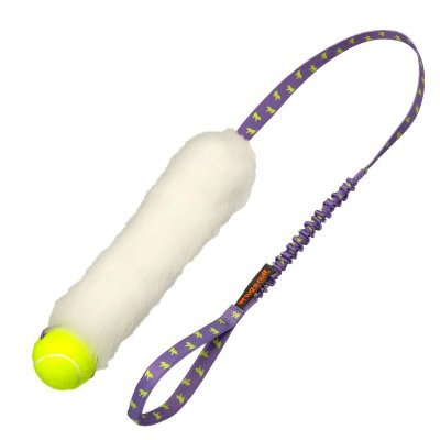 tug-e-nuff sheepskin Bungee Chaser with Tennis Ball