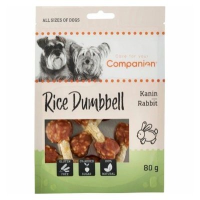 Companion Rabbit Rice Dumbell Godbiter til hund