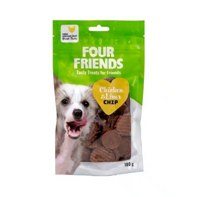 Four Friends Chicken & Liver Chip Godbiter til hund