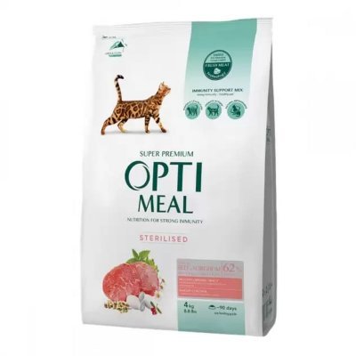 OPTIMEAL Cat Adult & Senior Sterilised & Urinary Care Beef Tørrfôr til katt